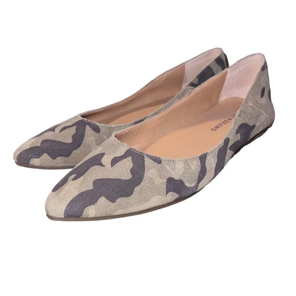 Lucky Brand Camo Bylando Leather Ballet Flat Size‎ 7.5